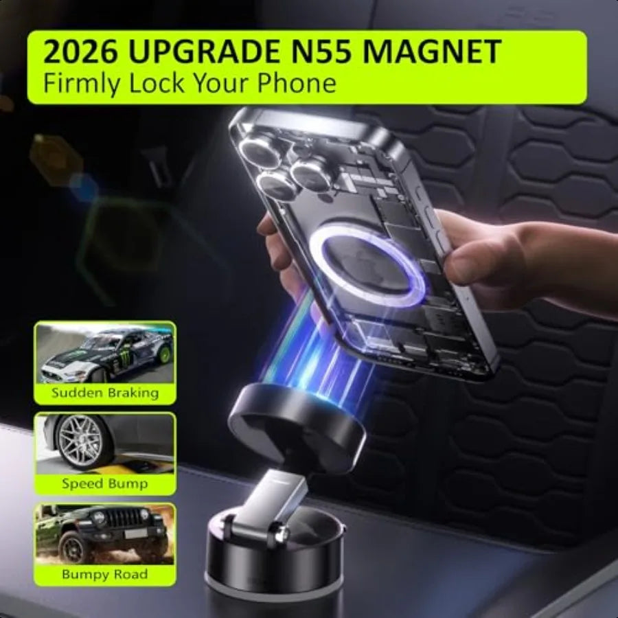 2025 NEW A3 N55 magnet 360 Rotatable Phone Holders for Your Car Vacuum Magnetic Car Phone Holder for Magsafe Suction Cup Phone