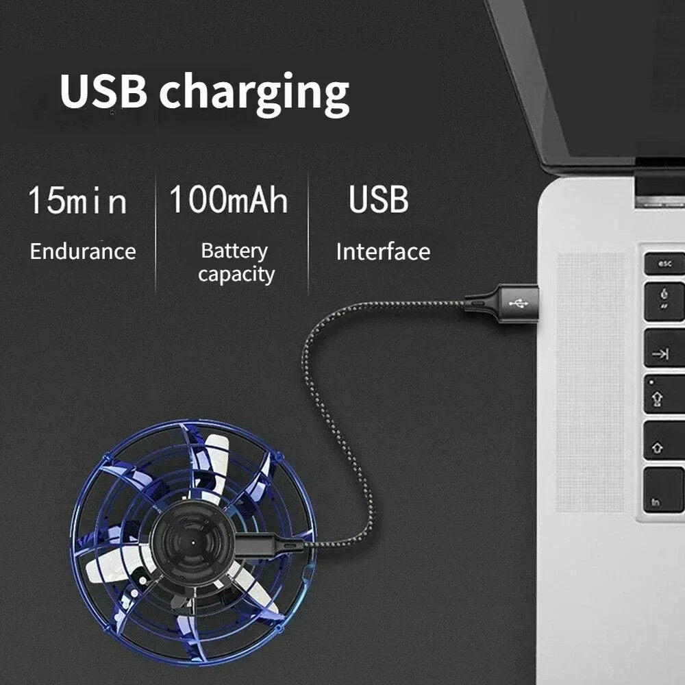 Flying Helicopter Spinner Fingertip Upgrade Flight Gyro Flyorb Hover Ball Mini Drone Aircraft Toy LED UFO Type Toy Kid Gift