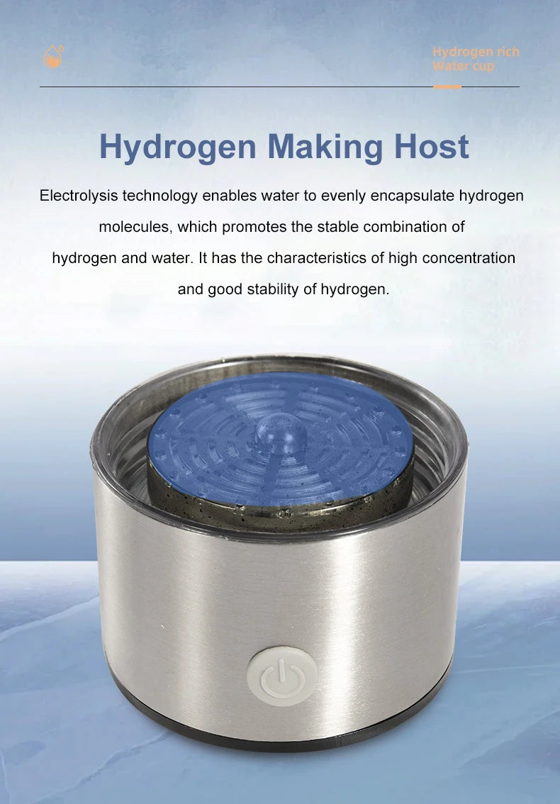 1pc 450ml Portable Hydrogen Water Generator 3 Minutes Mode High Concentration Hydrogen Water Generator