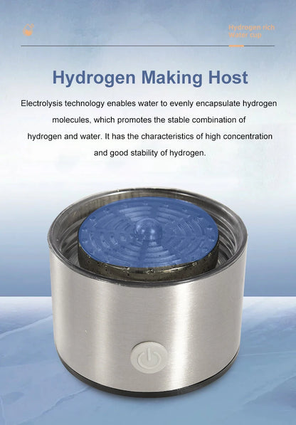 1pc 450ml Portable Hydrogen Water Generator 3 Minutes Mode High Concentration Hydrogen Water Generator